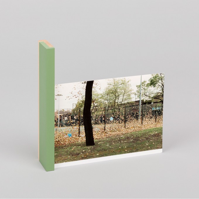 LOOP Postkarten und Fotohalter Blaßgrün / Ahornholz - Corteccia