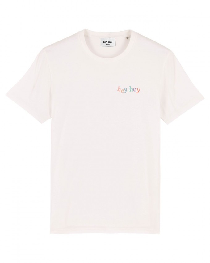 hey hey Rainbow T-Shirt (pocket embroidery)