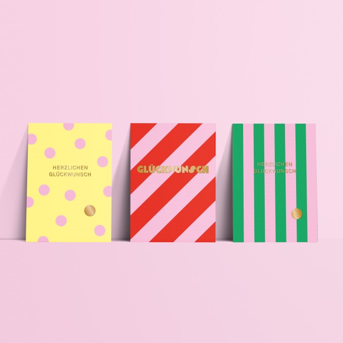 Designfräulein // Postkarten »OroLumi Muster« // Postkartenset // 3er-Set