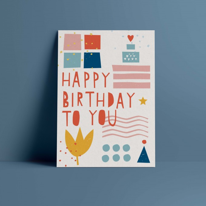 Designfräulein // Postkarte // Happy Birthday to You