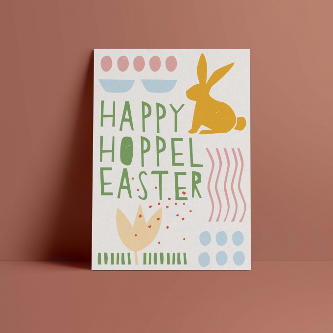 Designfräulein // Postkarte // Happy Hoppel Easter