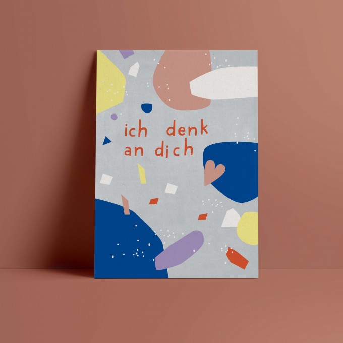 Designfräulein // Postkarte // ich denk an dich