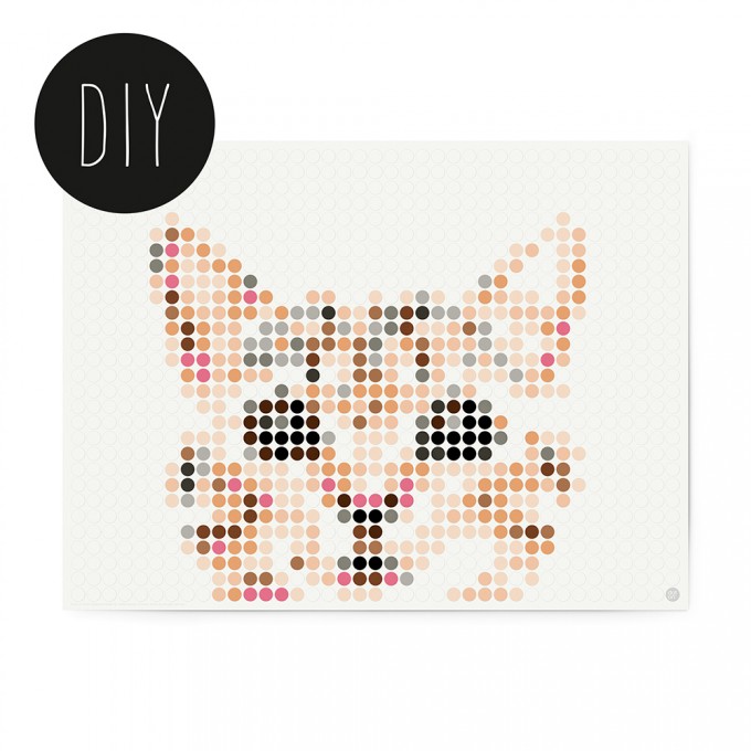 dot on art / cat – DIY-Kunstwerk zum Selberkleben / 30x40 cm