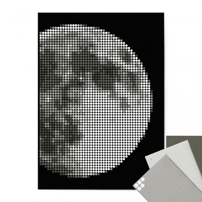 dot on Pixelart / DIY-Set mit Klebepunkten / moon 50x70 cm