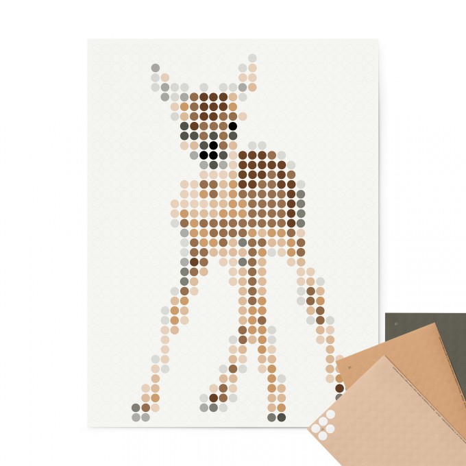 dot on Pixelart / DIY-Set mit Klebepunkten / deer 30x40 cm