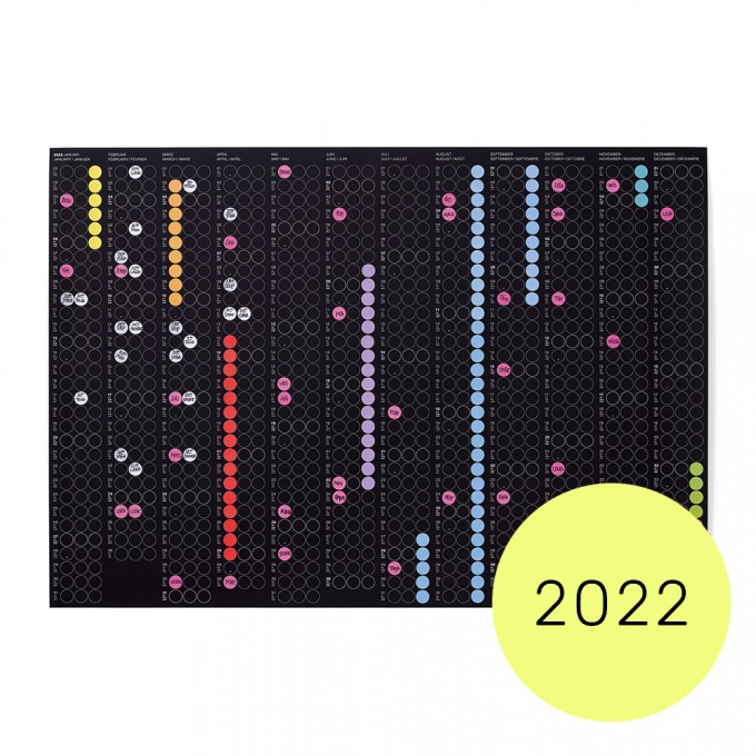 dot on classic / Jahresplaner 2022 – mit Klebepunkten in 12 Farben dot on classic / Jahresplaner 2022 – mit Klebepunkten in 12 Farben