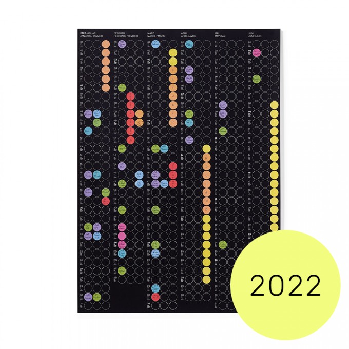 dot on half / Halbjahresplaner 2022 – mit Klebepunkten in 12 Farben dot on half / Halbjahresplaner 2022 – mit Klebepunkten in 12 Farben