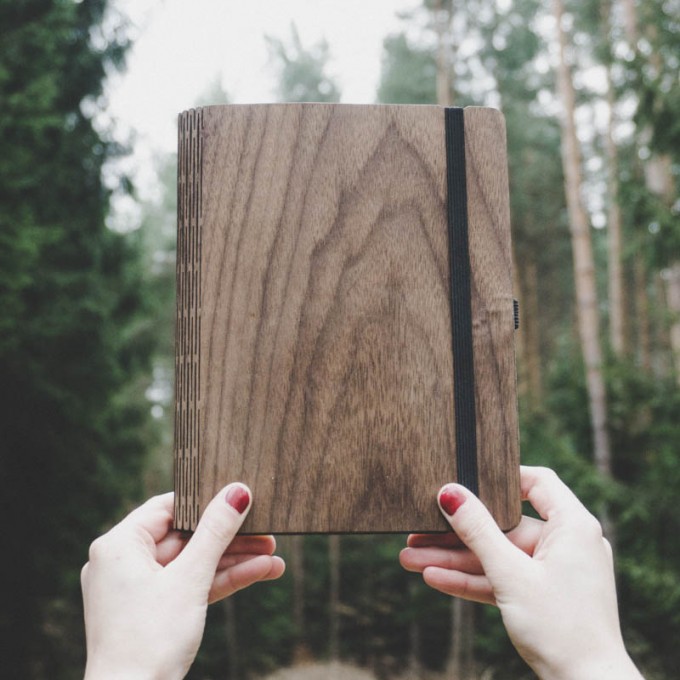 JUNGHOLZ Design Notizbuch, WoodBook, Walnuss JUNGHOLZ Design Notizbuch, WoodBook, Walnuss