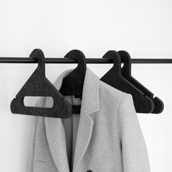 halblang | Kleiderbügel | Filz | dark anthracite