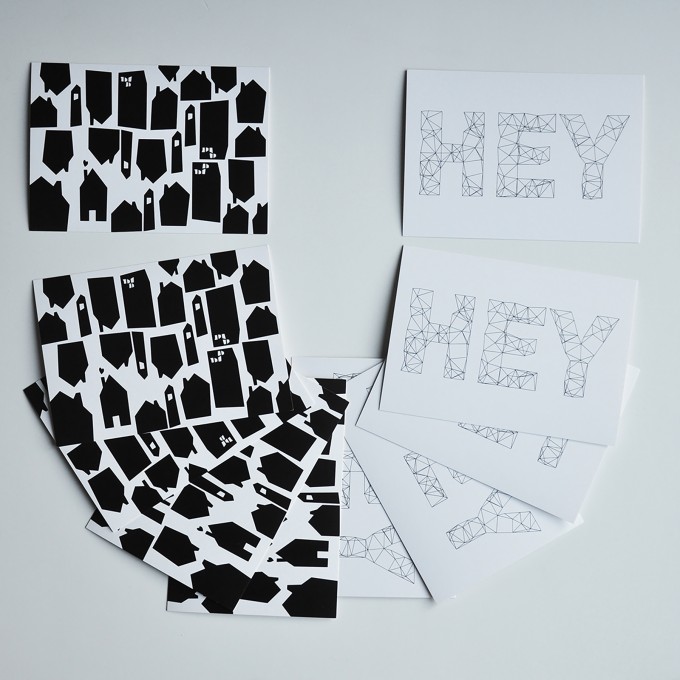 nahili 10er-Set POSTKARTEN "HEY + no place like HOME" Grußkarte Umzug - Postkarte 