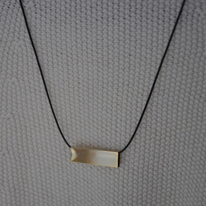 nahili KETTE "square tubes" minimal 14Karat Gelbgold Anhänger