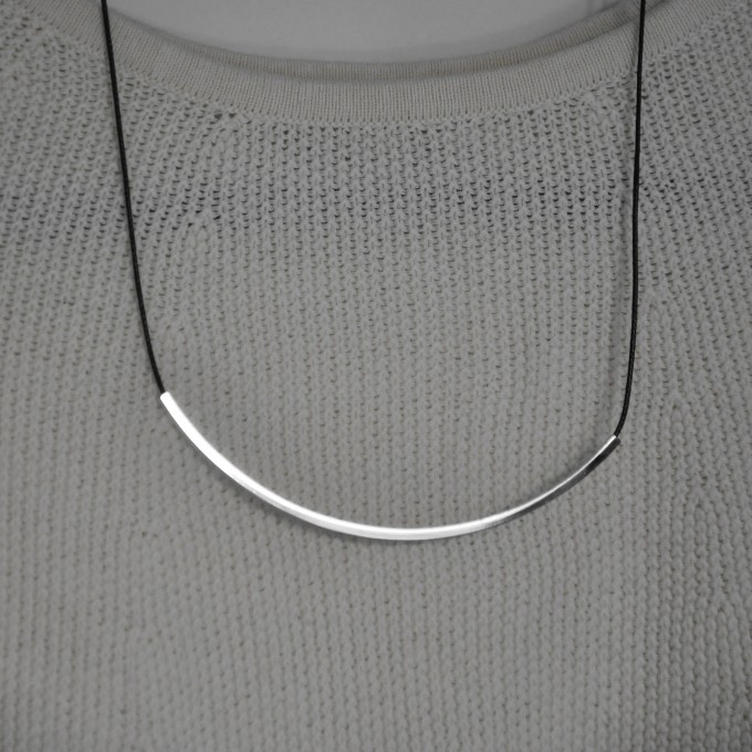 nahili KETTE "square tubes" minimal Bogen (Weißgold) Schmuck