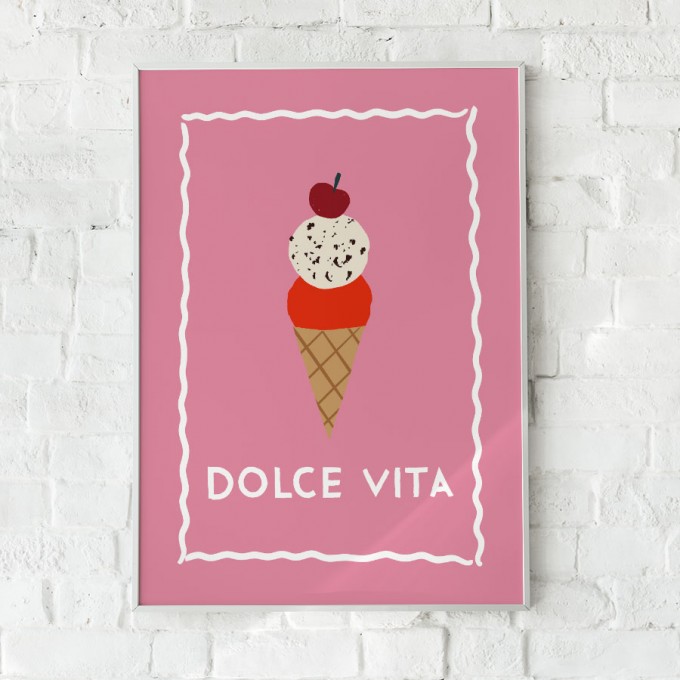 vonSUSI - Poster "Dolce Vita Eis" in pink