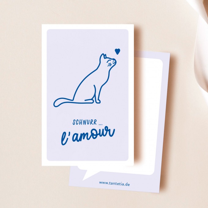 Minikarte „Schnurr… l´amour“ – Liebe & Katze Minikarte „Schnurr… l´amour“ – Liebe & Katze