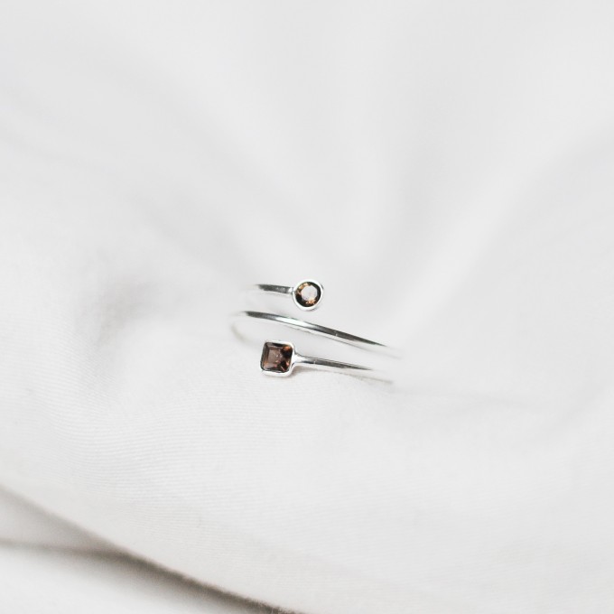 iloveblossom DOUBLE BUBBLE SMOKY HELIX RING // silber iloveblossom DOUBLE BUBBLE SMOKY HELIX RING // silber