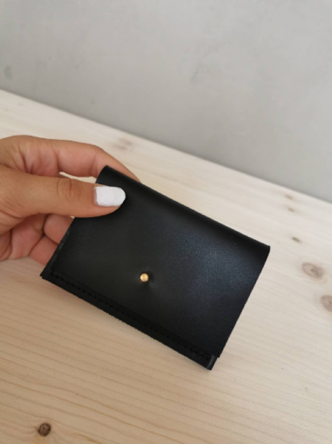 BSaite / Schwarzes Mini Leder Portemonnaie / kleine Leder Geldbörse / Leder Kartenetui BSaite / Schwarzes Mini Leder Portemonnaie / kleine Leder Geldbörse / Leder Kartenetui