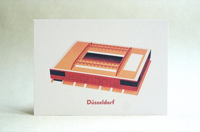 Postkarte für Fußball-Fans Stadion Düsseldorf - Merkur Spiel-Arena | ostkarte
