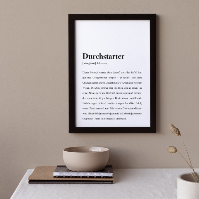 Durchstarter Definition: DIN A4 Motivationsposter - Pulse of Art Durchstarter Definition: DIN A4 Motivationsposter - Pulse of Art