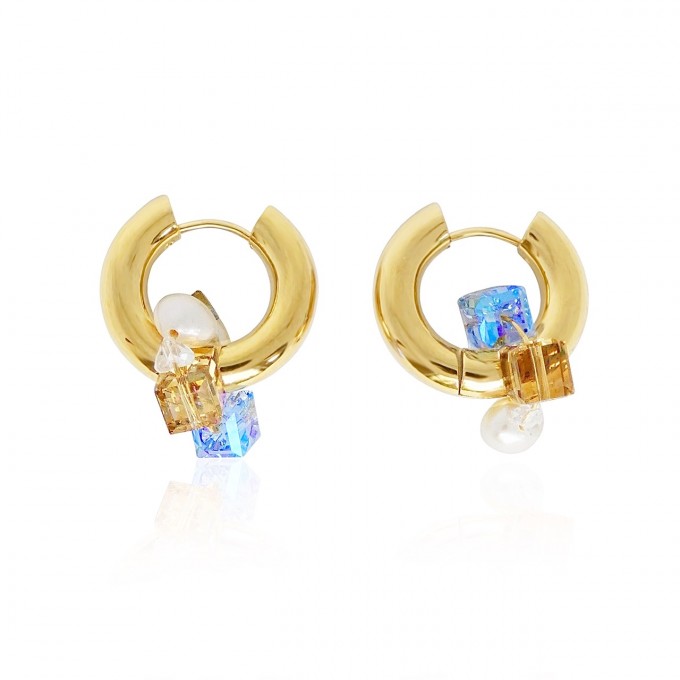 Valerie Chic - Mission Bay Creolen - Swarovski Kristalle, Perlen Valerie Chic - Mission Bay Creolen - Swarovski Kristalle, Perlen