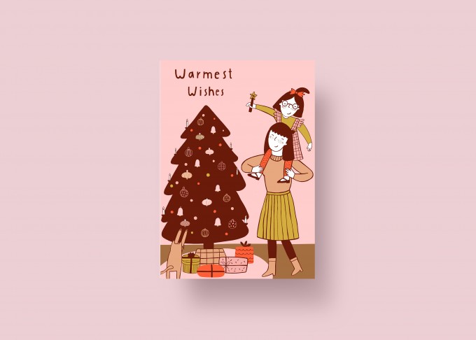Notietzblock Postkarte "Warmest wishes" Weihnachten Notietzblock Postkarte "Warmest wishes" Weihnachten