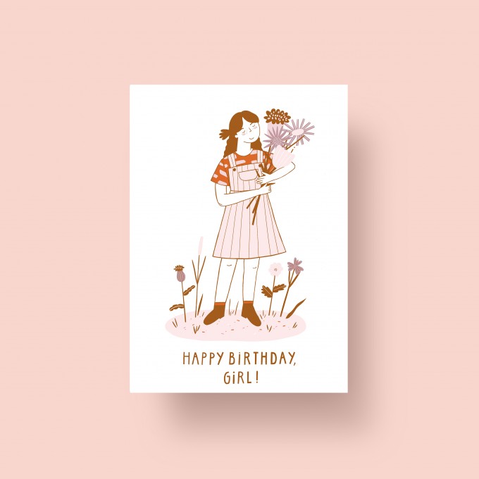 Notietzblock Postkarte "Happy Birthday, Girl", A6 Notietzblock Postkarte "Happy Birthday, Girl", A6
