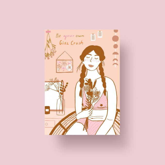 Notietzblock Postkarte "Be your own girl crush" A6 Notietzblock Postkarte "Be your own girl crush" A6