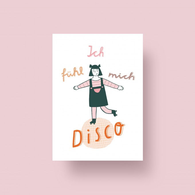 Notietzblock Postkarte "Ich fühl mich Disco", A6 Notietzblock Postkarte "Ich fühl mich Disco", A6