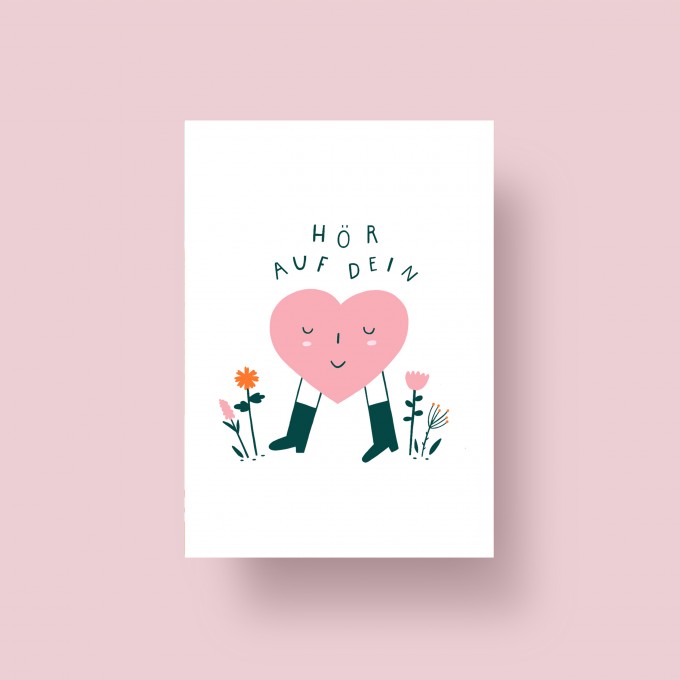 Notietzblock Postkarte "Hör auf dein Herz", A6 Notietzblock Postkarte "Hör auf dein Herz", A6