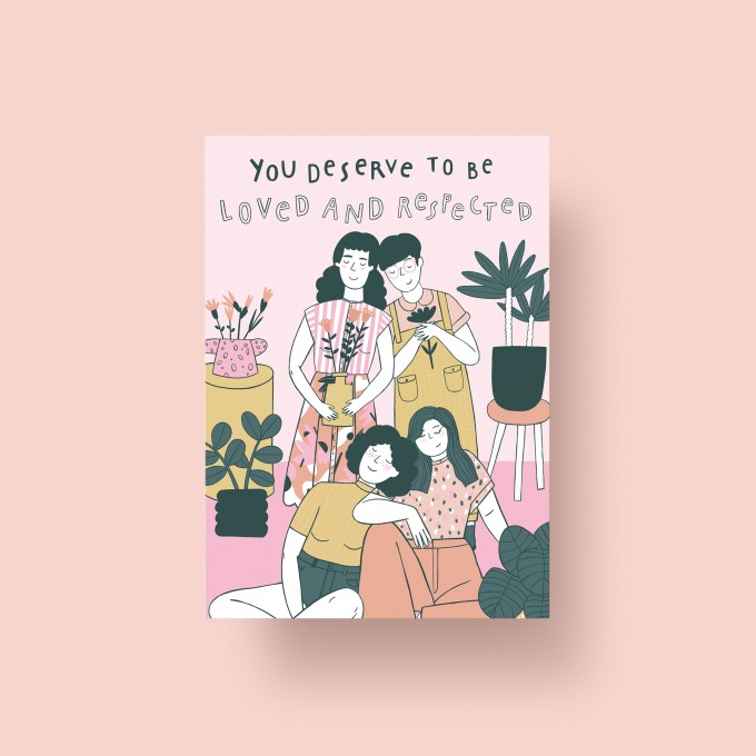 Notietzblock Postkarte "You deserve to be loved and respected", A6 Notietzblock Postkarte "You deserve to be loved and respected", A6