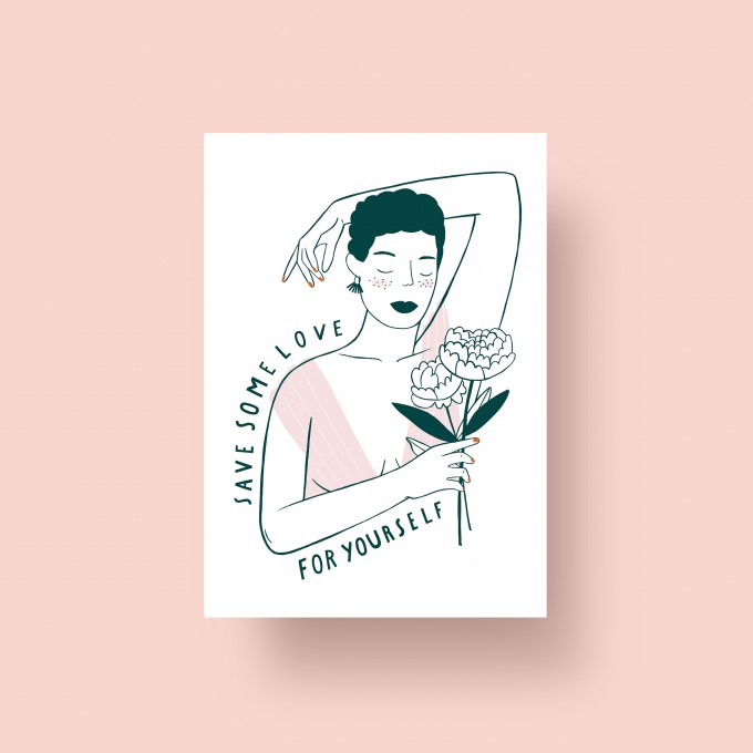 Notietzblock Postkarte "Save some love for yourself", A6 Notietzblock Postkarte "Save some love for yourself", A6