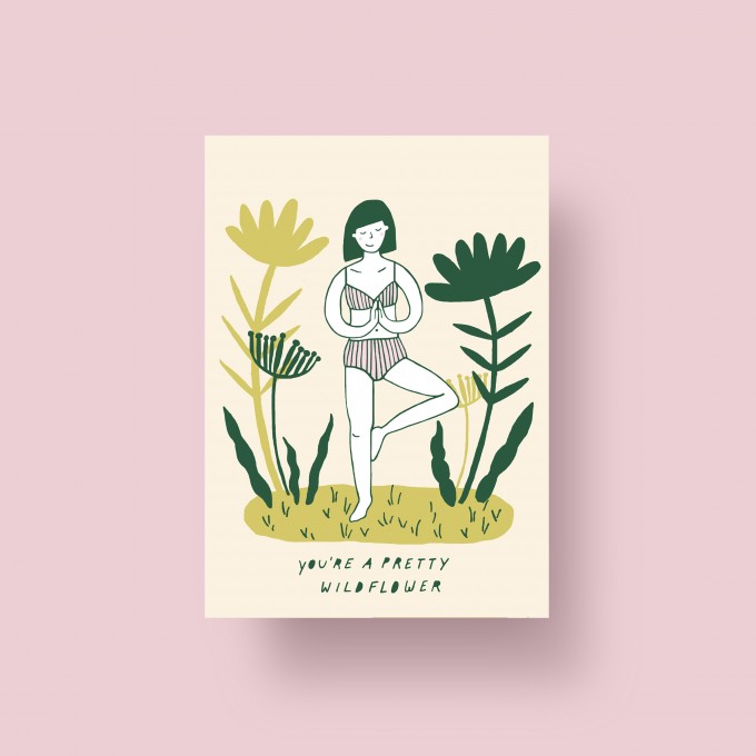 Notietzblock Postkarte "You're a pretty wildflower", A6 Notietzblock Postkarte "You're a pretty wildflower", A6