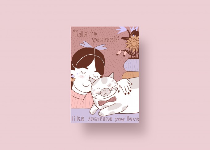 Notietzblock Postkarte "Talk to yourself like someone you love" Notietzblock Postkarte "Talk to yourself like someone you love"