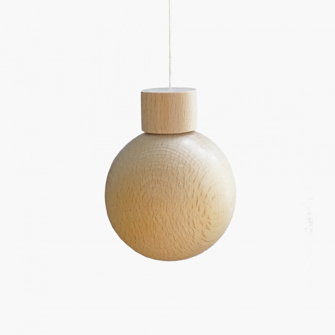 Einfachdesign, Christbaumkugel, Weihnachtsschmuck Holz 6 cm Durchmesser