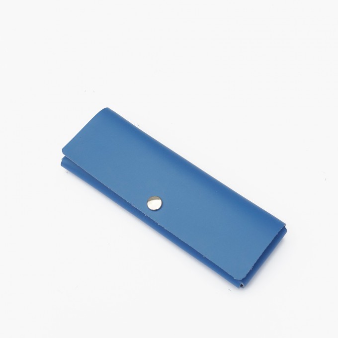 EINFACHDESIGN Stiftemäppchen, Lederetui, Mäppchen, kleine Ledertasche Echtleder blau, gesteckt EINFACHDESIGN Stiftemäppchen, Lederetui, Mäppchen, kleine Ledertasche Echtleder blau, gesteckt
