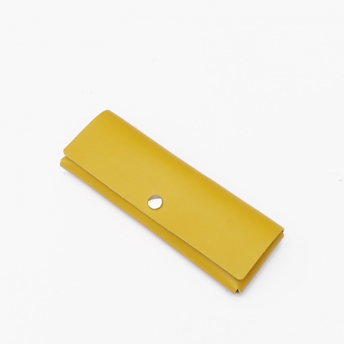EINFACHDESIGN Stiftemäppchen, Lederetui, Mäppchen, kleine Ledertasche Echtleder gelb, gesteckt EINFACHDESIGN Stiftemäppchen, Lederetui, Mäppchen, kleine Ledertasche Echtleder gelb, gesteckt
