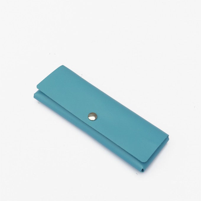EINFACHDESIGN Stiftemäppchen, Lederetui, Mäppchen, kleine Ledertasche Echtleder türkis, gesteckt EINFACHDESIGN Stiftemäppchen, Lederetui, Mäppchen, kleine Ledertasche Echtleder türkis, gesteckt