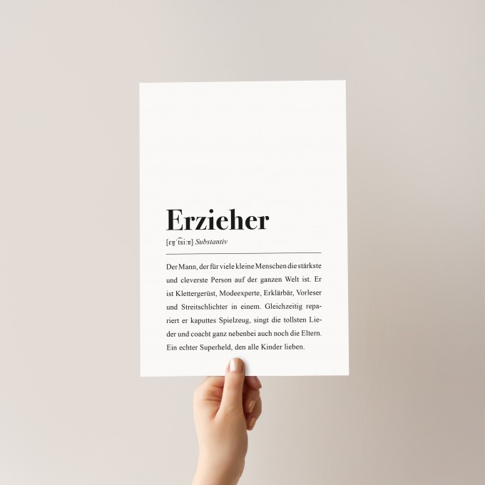 Erzieher Poster DIN A4: Erzieher Definition - Pulse of Art Erzieher Poster DIN A4: Erzieher Definition - Pulse of Art