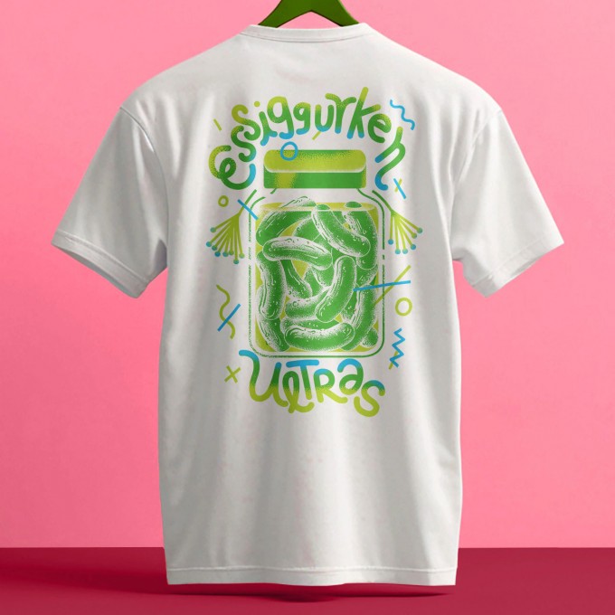 Martin Krusche - T-Shirt White »Essiggurken Ultras«