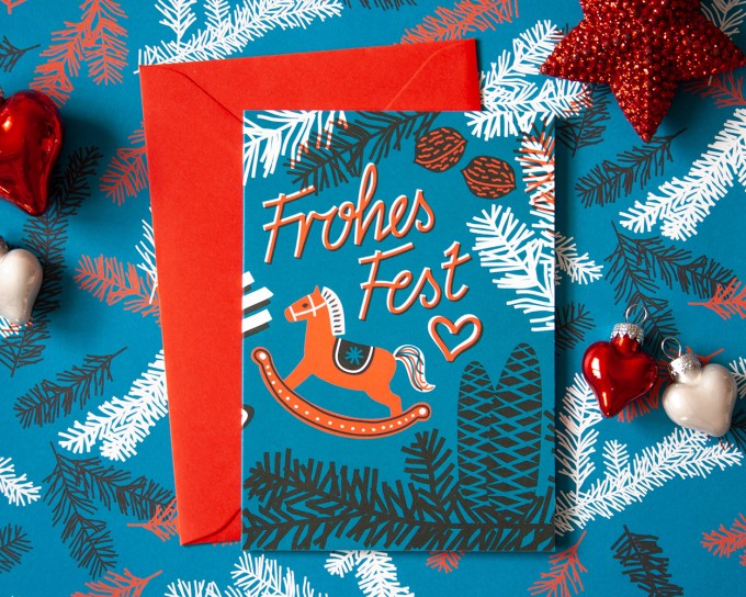 Weihnachtskarte »Frohes Fest« // Papaya paper products