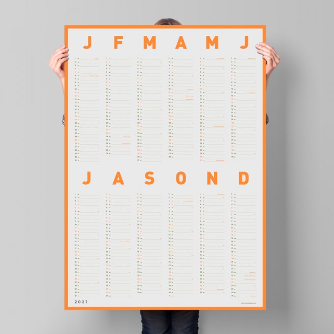 FOX&POET Neon-Wandkalender Din A1 FOX&POET Neon-Wandkalender Din A1
