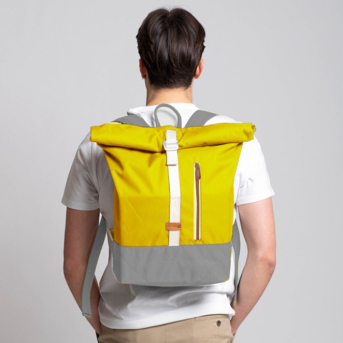 MULINU – Erweiterterbarer Rucksack UNIQUE ALBERT 2 Gelb Hellgrau MULINU – Erweiterterbarer Rucksack UNIQUE ALBERT 2 Gelb Hellgrau