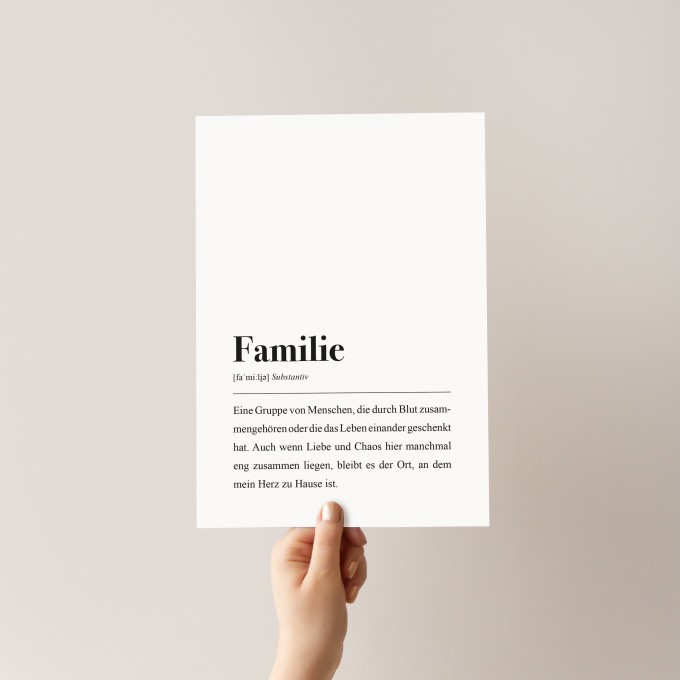 Familie Definition: DIN A4 Poster - Pulse of Art Familie Definition: DIN A4 Poster - Pulse of Art