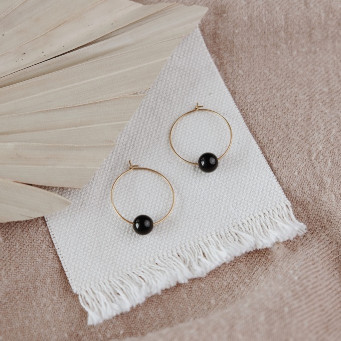 BRASSCAKE // Onyx Hoops BRASSCAKE // Onyx Hoops