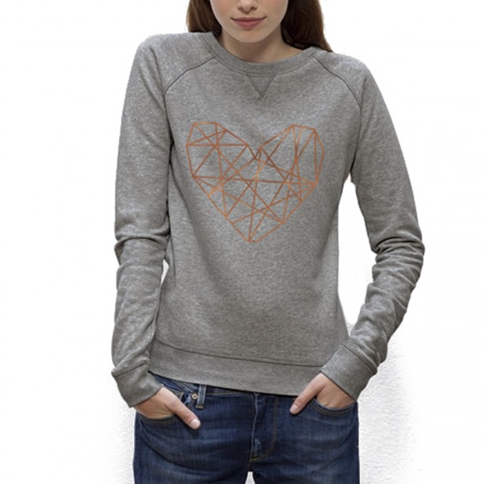 melike Sweatshirt Organic Cotton Kupferherz (grey melange) melike Sweatshirt Organic Cotton Kupferherz (grey melange)