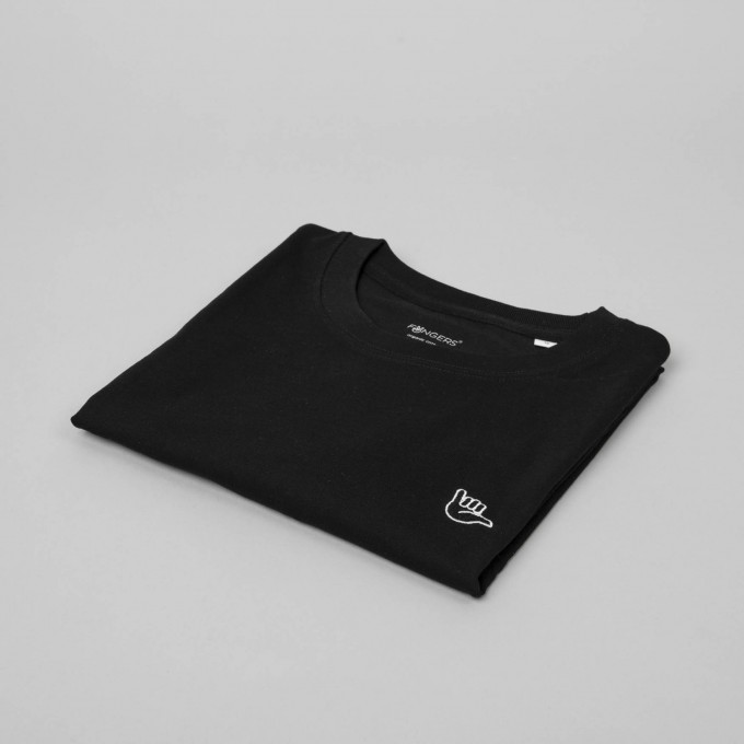 Fyngers - T-Shirt HANG LOOSE aus Bio-Baumwolle - schwarz