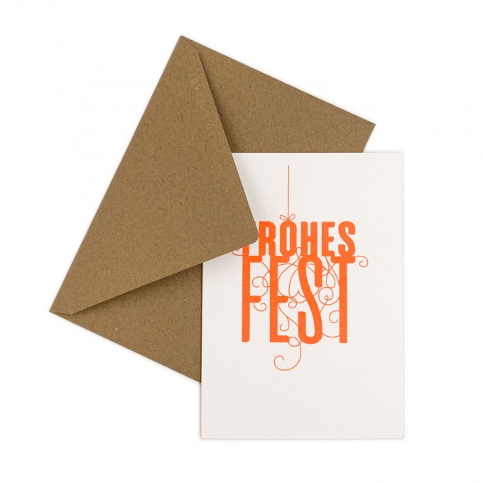 Feingeladen // FANCY TYPE // Frohes Fest (FO) // RISO-Klappkarte, A6 Feingeladen // FANCY TYPE // Frohes Fest (FO) // RISO-Klappkarte, A6