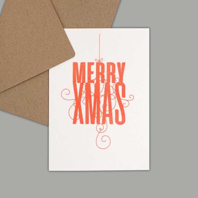 Feingeladen // FANCY TYPE // Merry Xmas (FO) // RISO-Klappkarte, A6 Feingeladen // FANCY TYPE // Merry Xmas (FO) // RISO-Klappkarte, A6