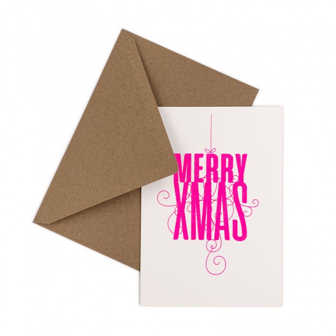 Feingeladen // FANCY TYPE // Merry Xmas (FP) // RISO-Klappkarte, A6 Feingeladen // FANCY TYPE // Merry Xmas (FP) // RISO-Klappkarte, A6