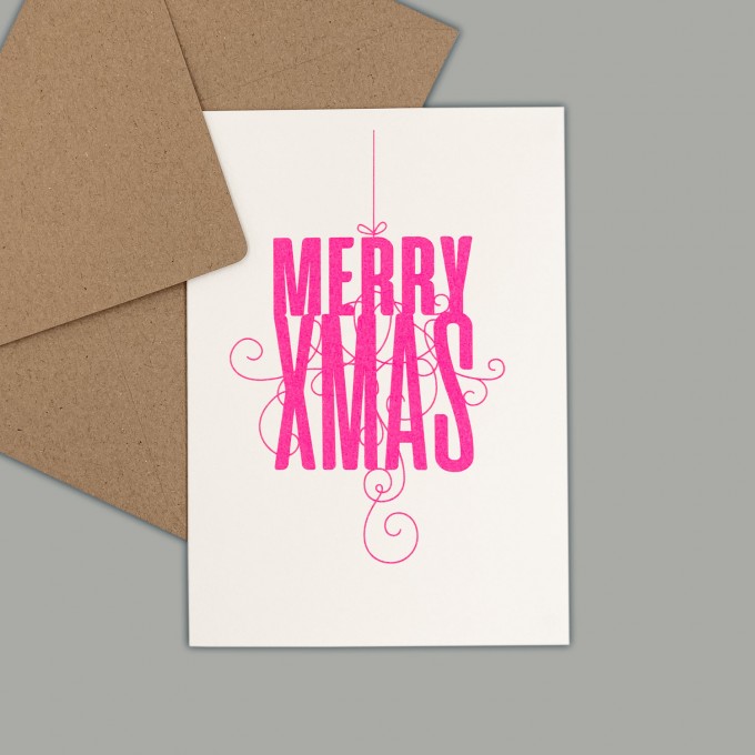 Feingeladen // FANCY TYPE // Merry Xmas (FP) // RISO-Klappkarte, A6 Feingeladen // FANCY TYPE // Merry Xmas (FP) // RISO-Klappkarte, A6