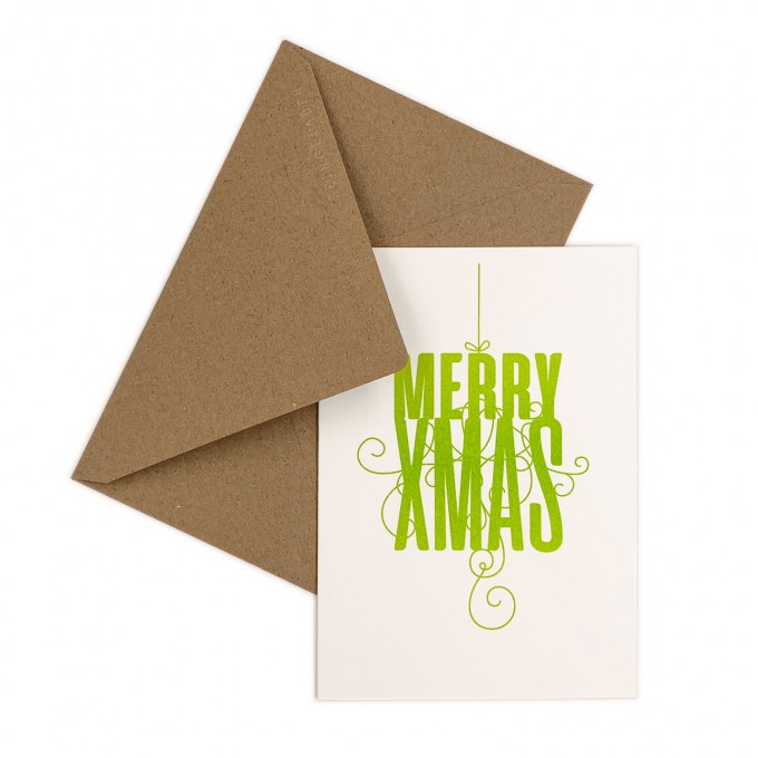 Feingeladen // FANCY TYPE // Merry Xmas (LG) // RISO-Klappkarte, A6 Feingeladen // FANCY TYPE // Merry Xmas (LG) // RISO-Klappkarte, A6